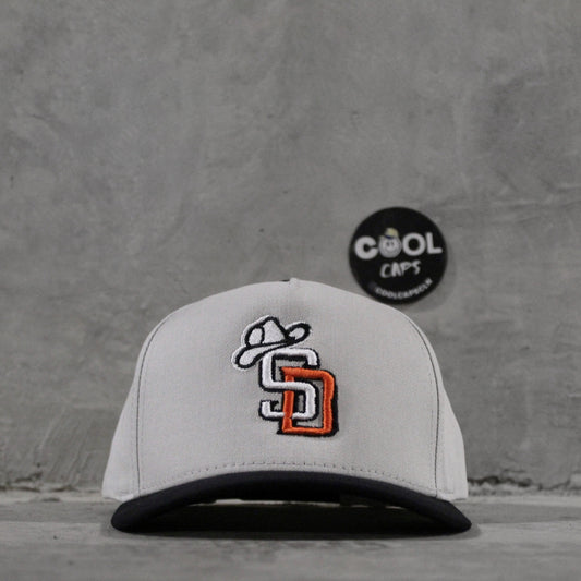 GORRA CUSTOM SAN DIEGO GREY ORANGE HAT ADJUSTABLE