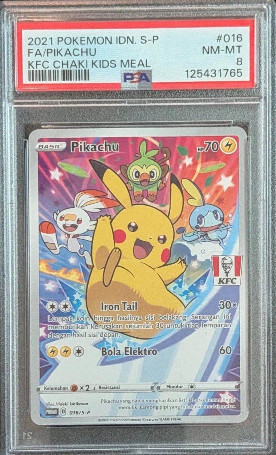 CARTA POKEMON 2021 FA/Pikachu KFC CHAKI KIDS MEAL #016 NM-MT 8