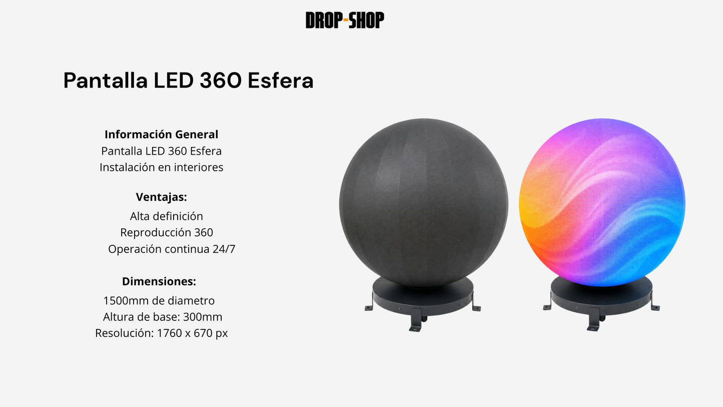 Pantalla Esfera LED 360 Interior