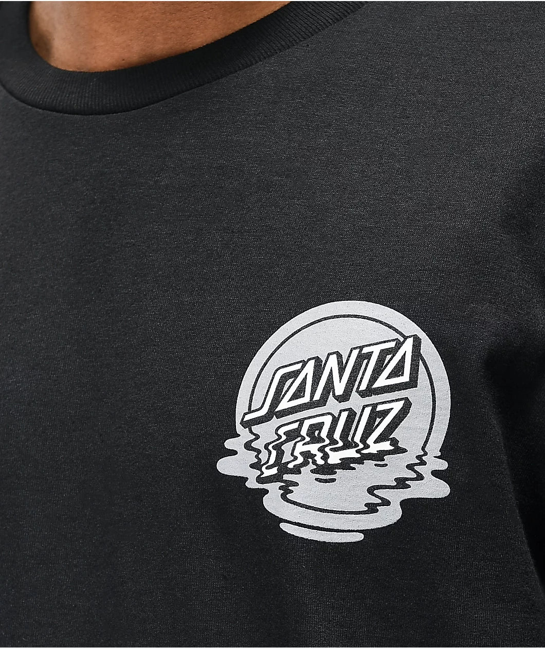 SANTA CRUZ SKATE T-SHIRT BLACK LOGO