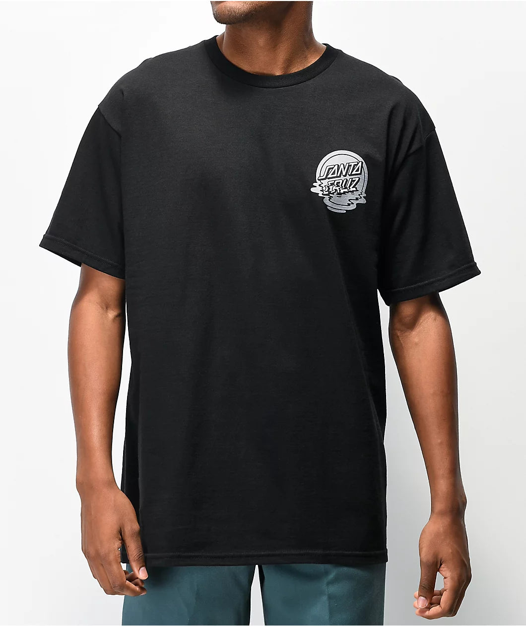 SANTA CRUZ SKATE T-SHIRT BLACK LOGO