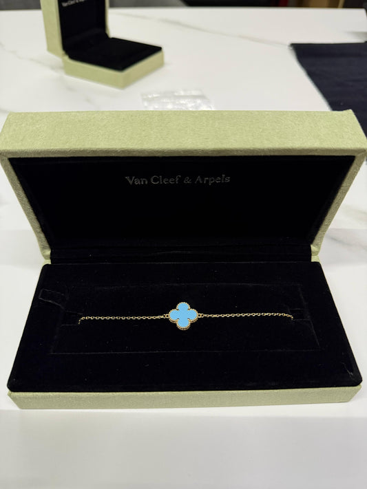 Bracelet Tipo Van Cleef & Arpels Vintage Alhambra Turquesa (1 Motivo)