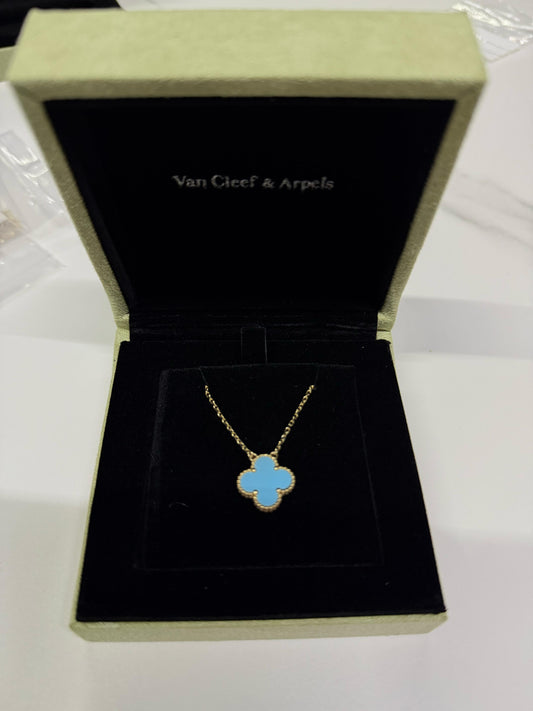 Necklace Tipo Van Cleef & Arpels Vintage Alhambra Turquesa