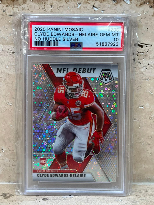 2020 Panini Mosaic #266 Clyde Edwards-Helaire No Huddle Silver