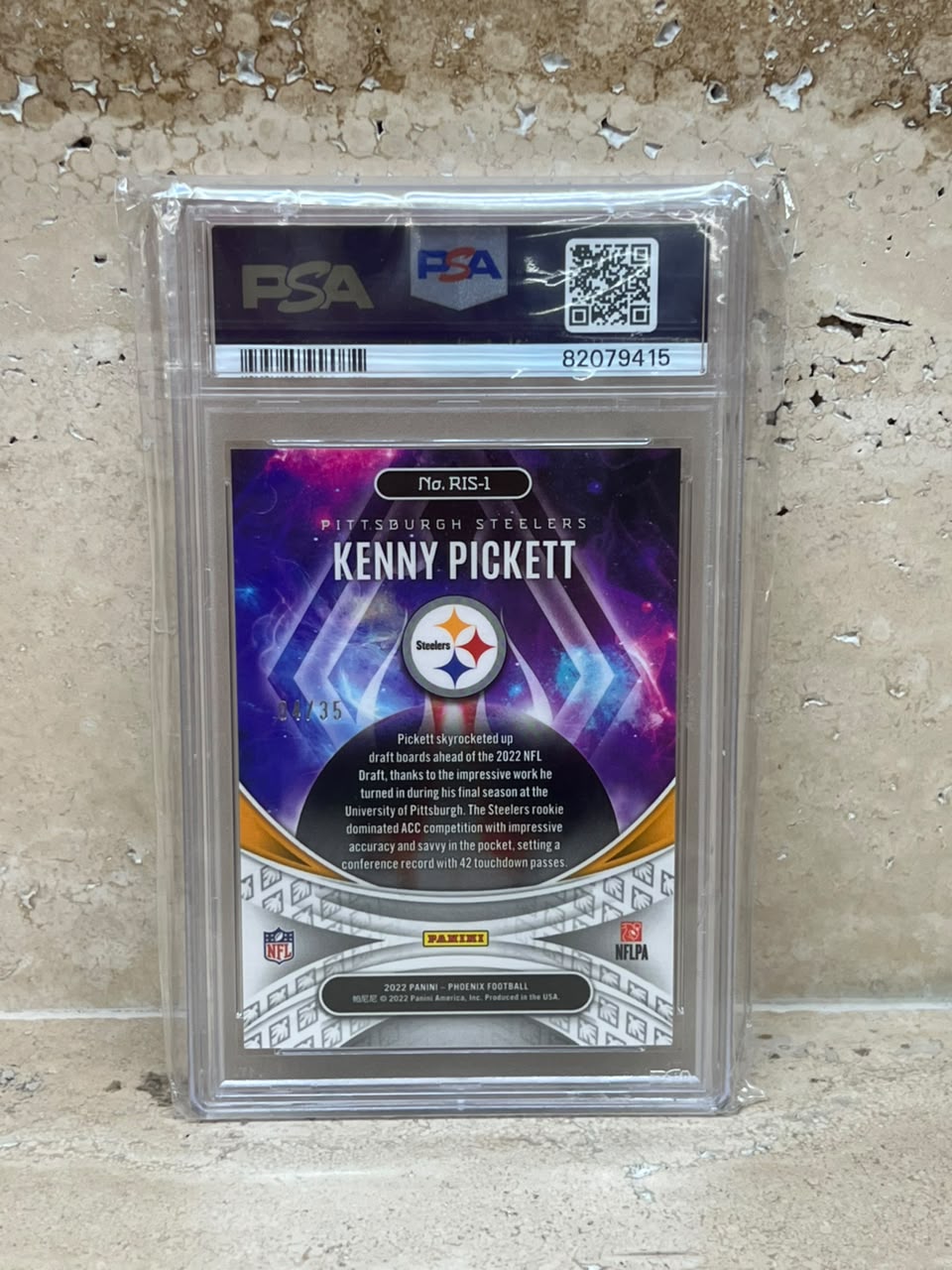 2022 Panini Phoenix Rookie Rising Blue Kenny Pickett RIS-1 PSA 10 GEM MT