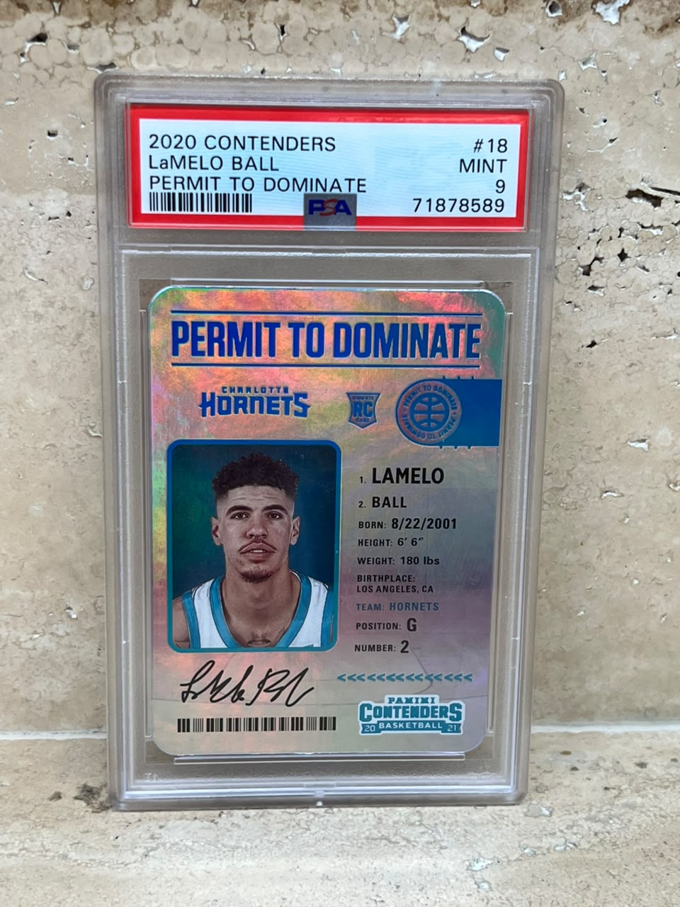 2020-21 Panini Contenders Permit to Dominate LaMelo Ball Rookie Card #18 PSA 9 MINT