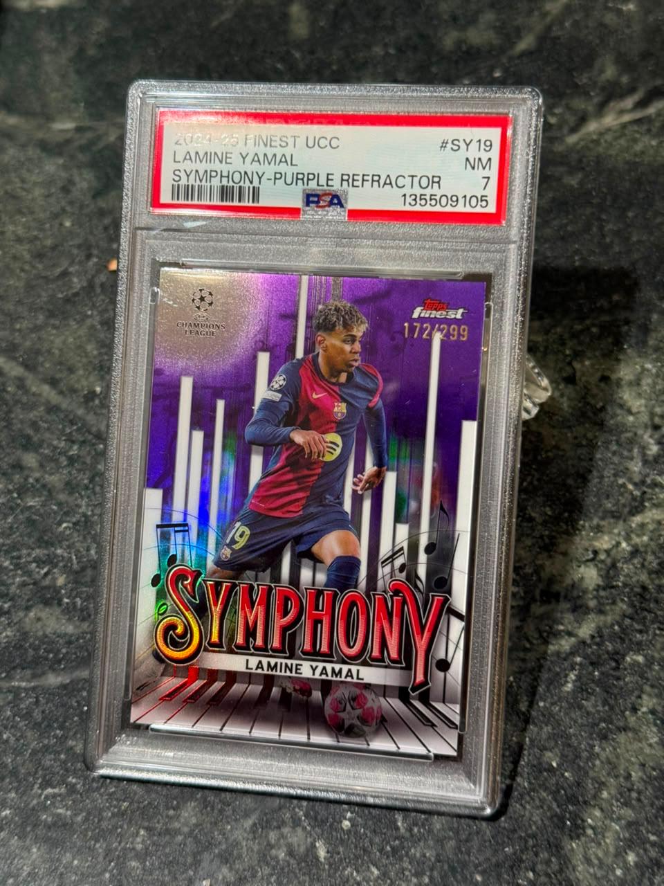 Lamine Yamal 2024-25 Topps Finest UCC Symphony Purple /299