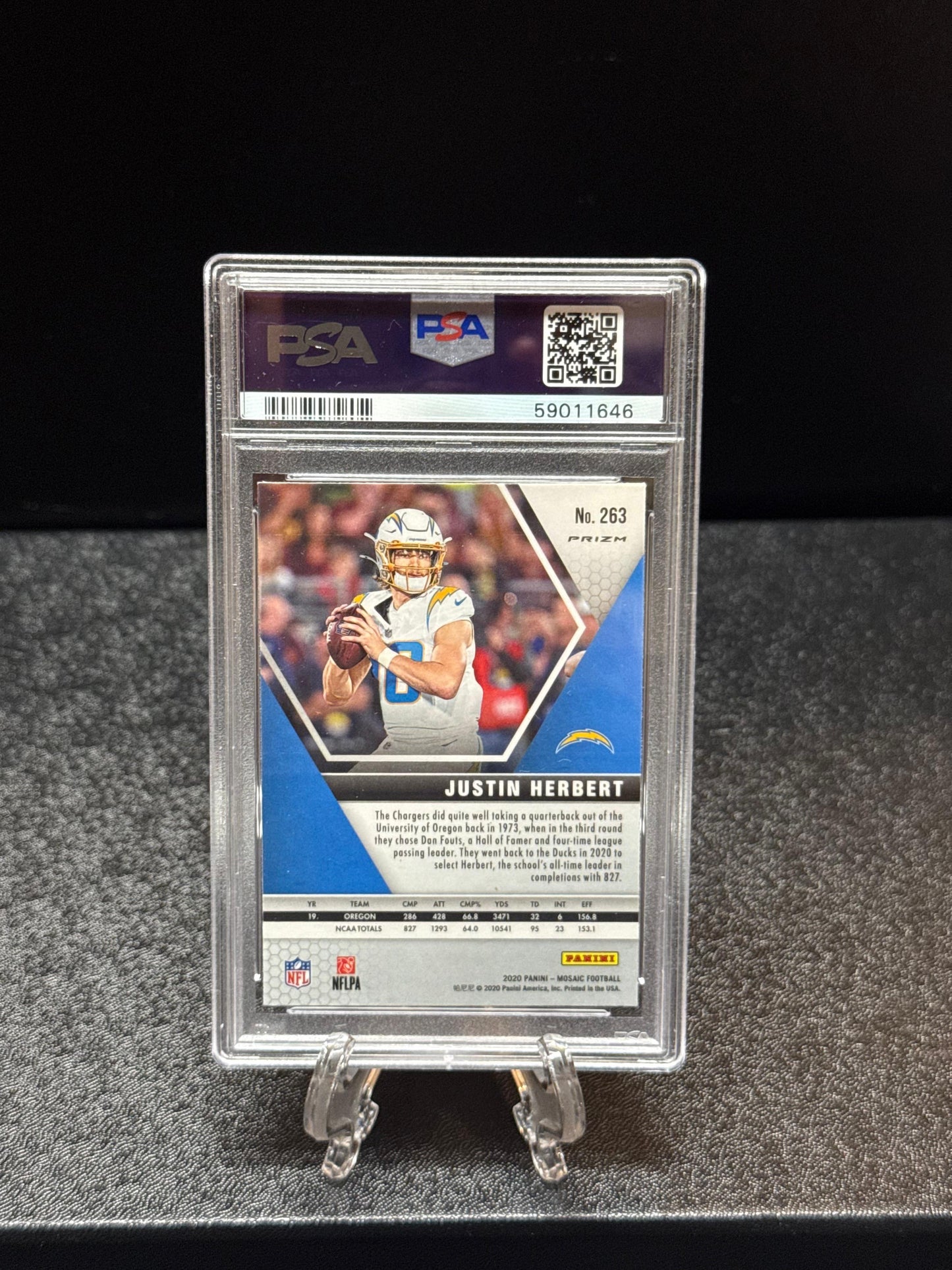 Justin Herbet 2020 Panini Mosaic NFL Debut Reactive Orange