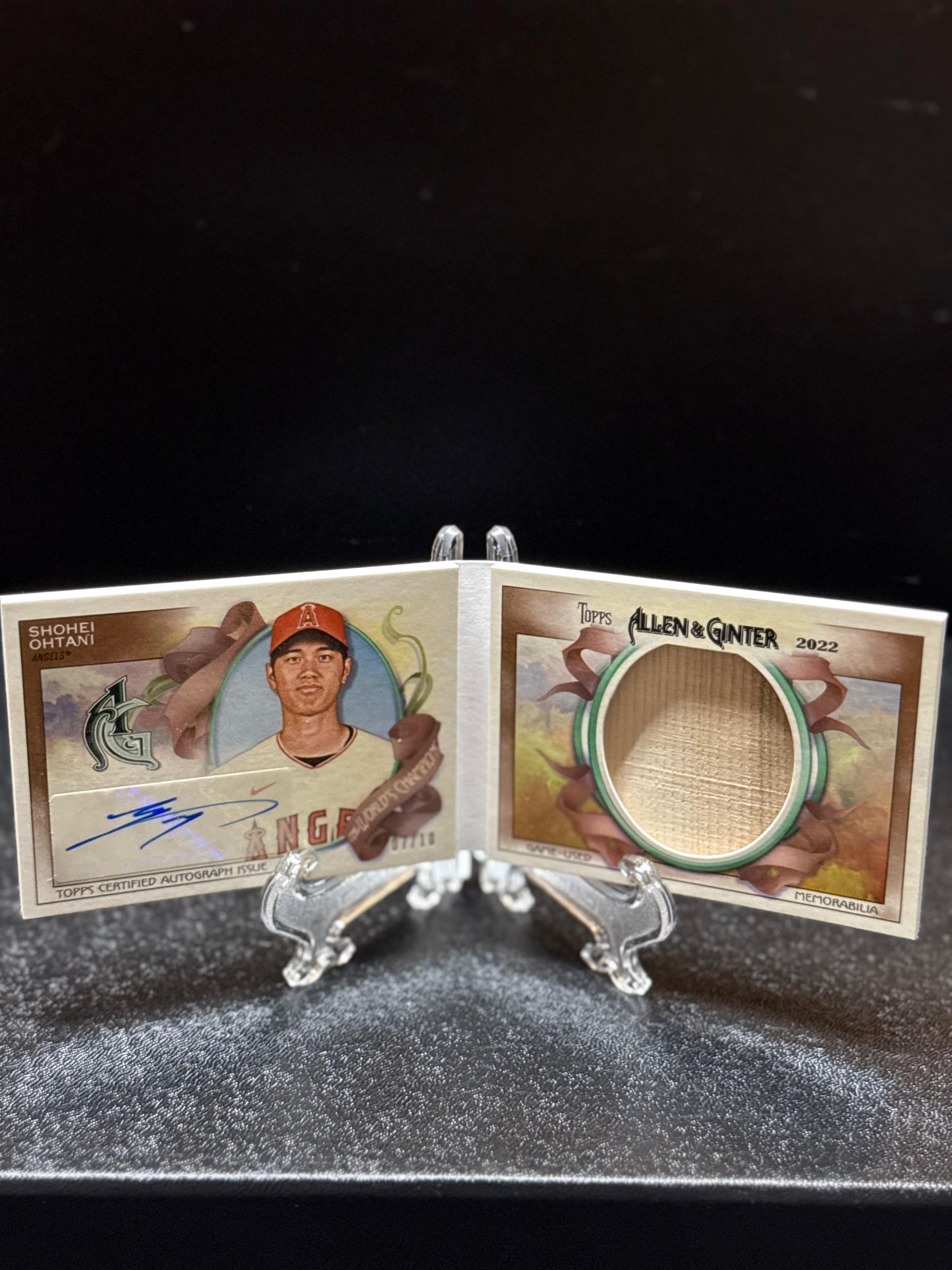 Shohei Ohtani 2022 Topps Allen & Ginter Auto Relic Booklet Bat