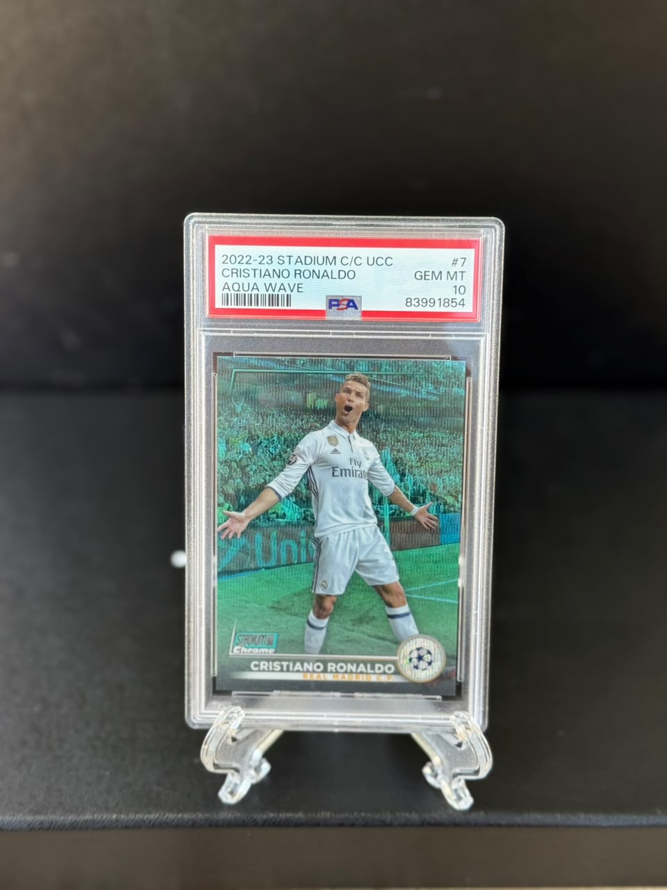 Cristiano Ronaldo 2022-23 Topps Chrome Stadium Club Aqua Wave /275