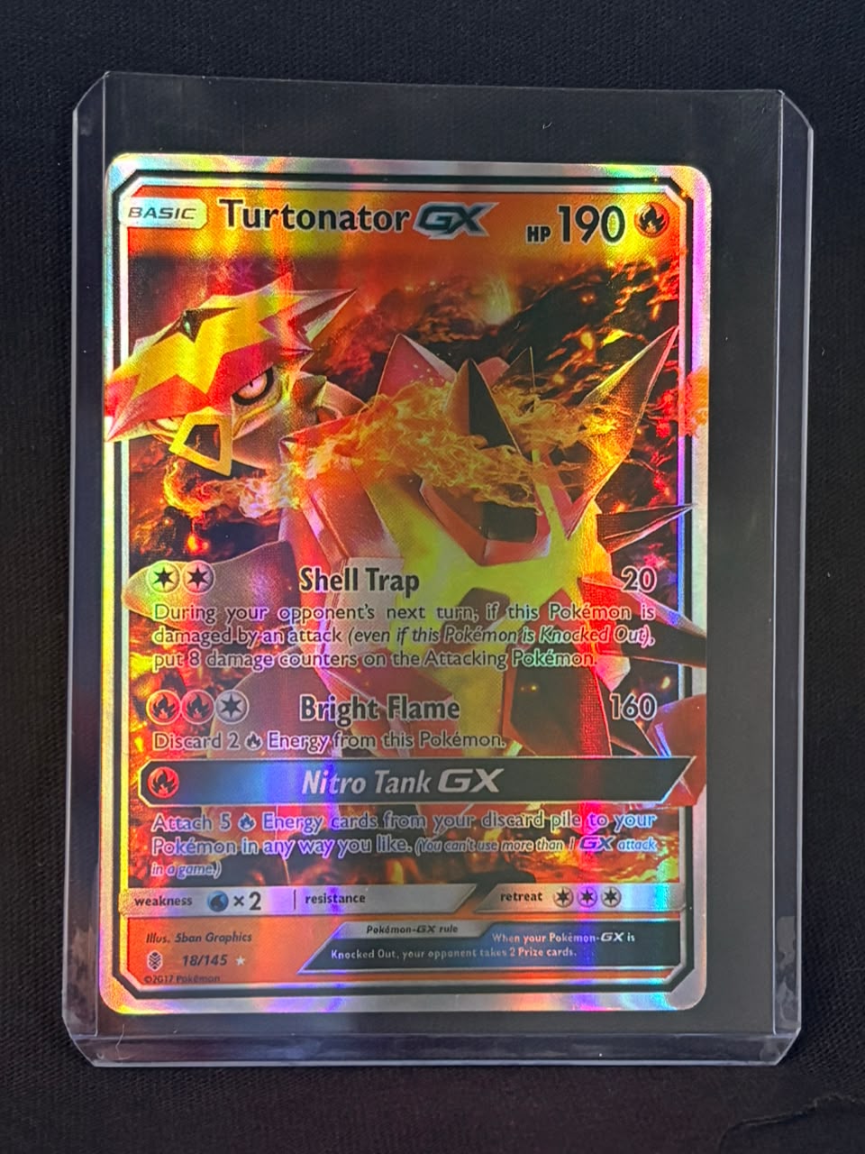 CARTA POKEMON Turtonator GX 18/145