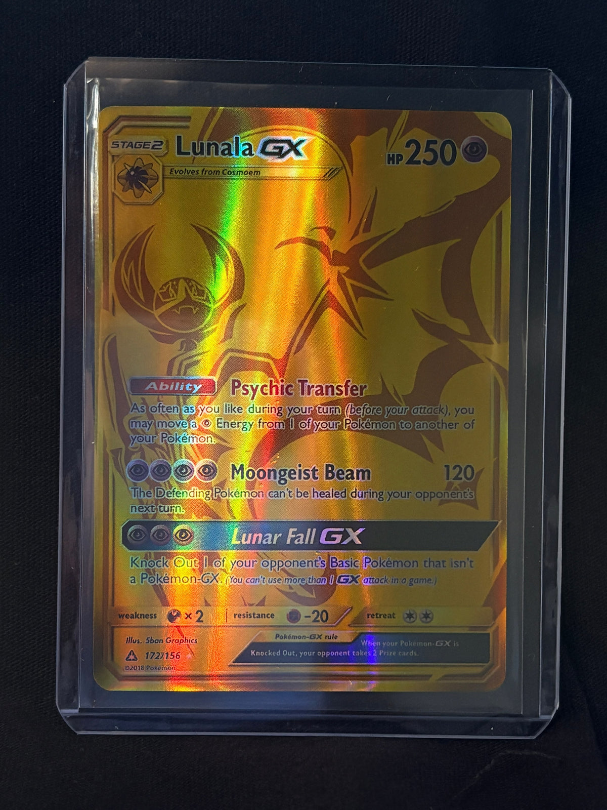 CARTA POKEMON Lunala GX 172/156 – Gold Secret Rare