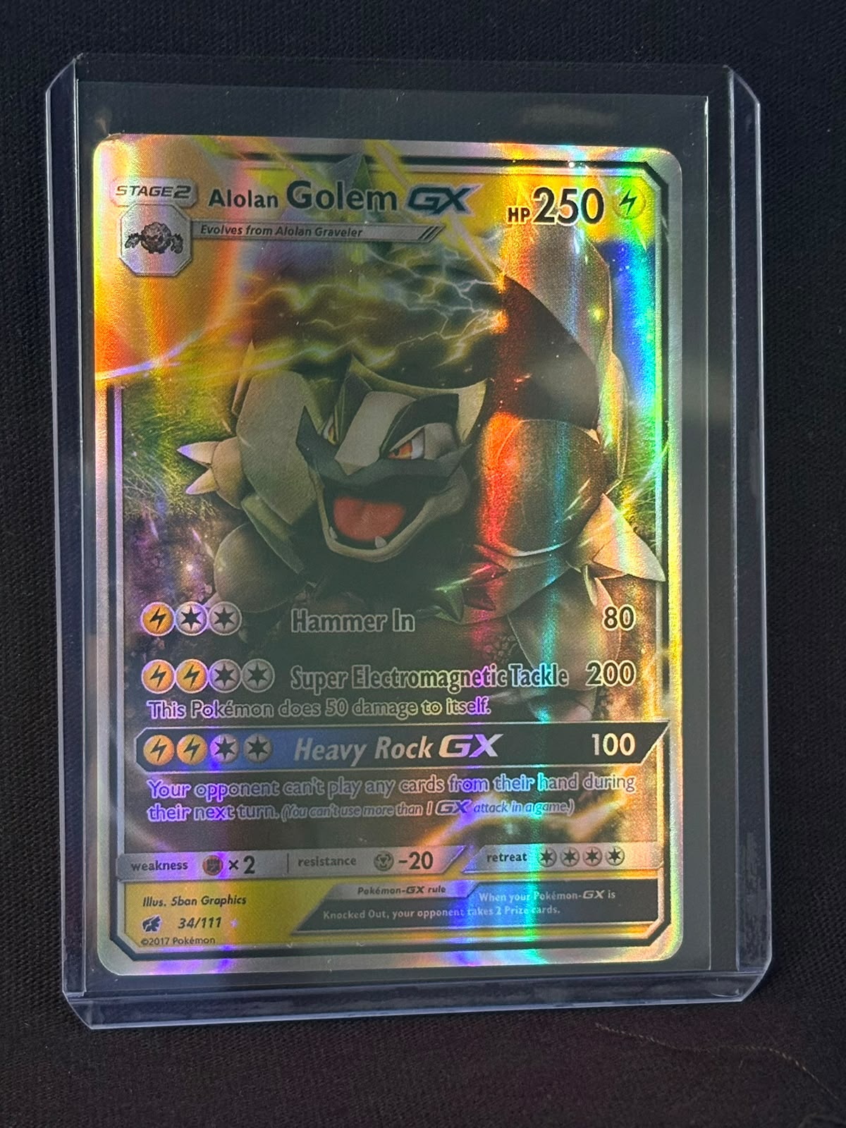 CARTA POKEMON Alolan Golem GX 34/111
