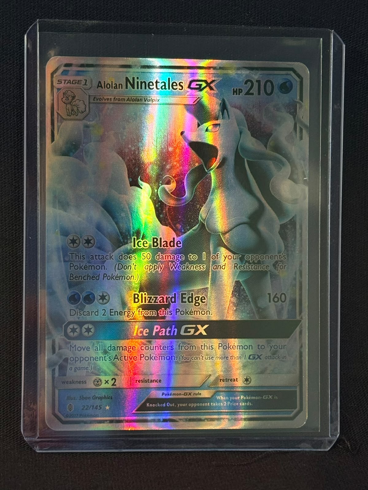 CARTA POKEMON Alolan Ninetales GX 22/145