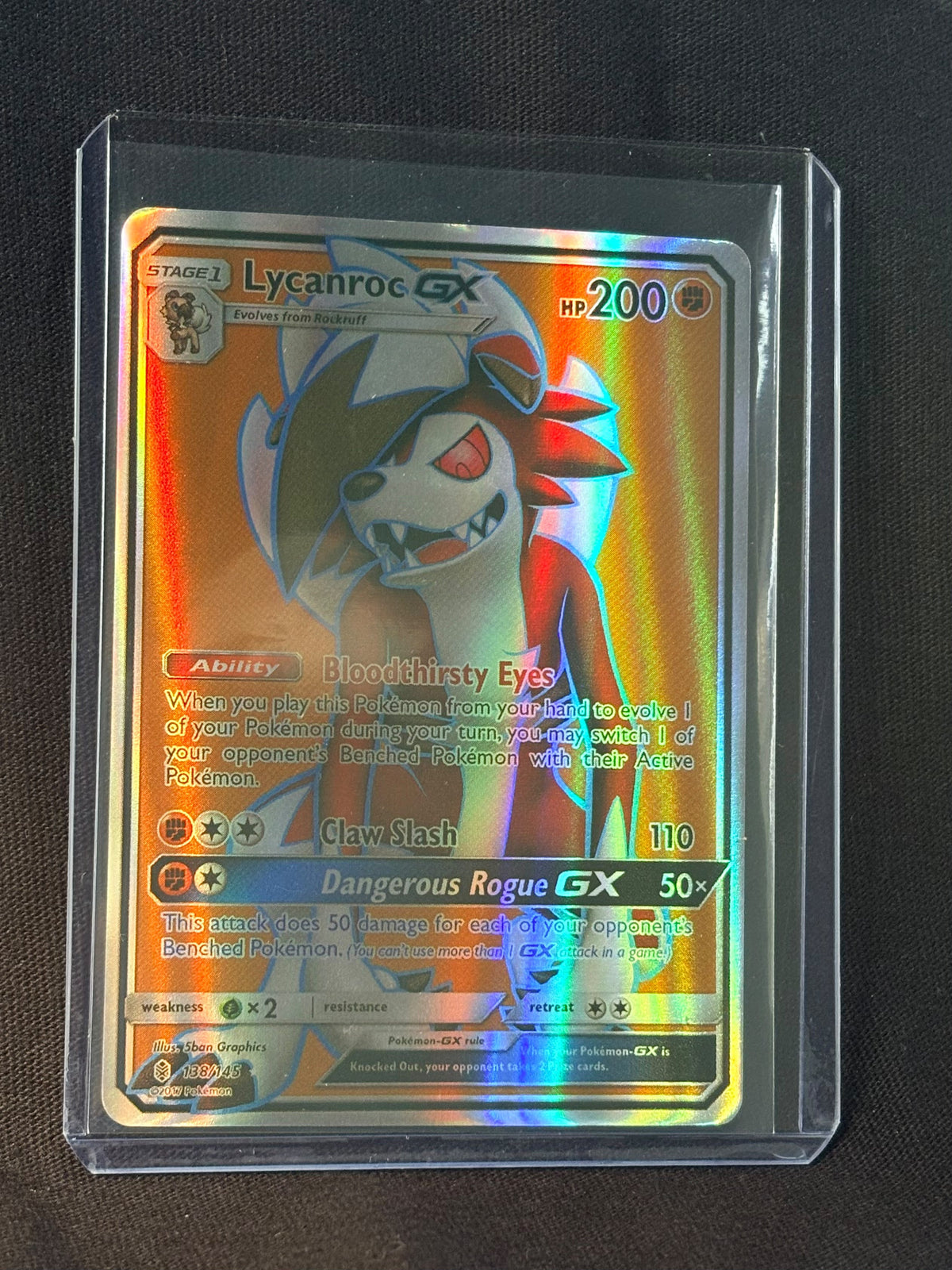 CARTA POKEMON Lycanroc GX 138/145 – Full Art