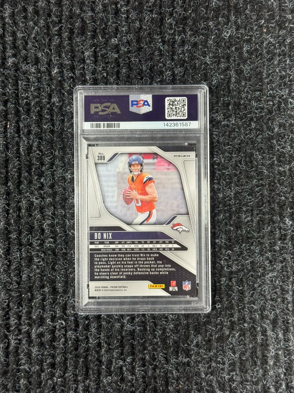 Bo Nix 2024 Panini PRIZM Rookie Card