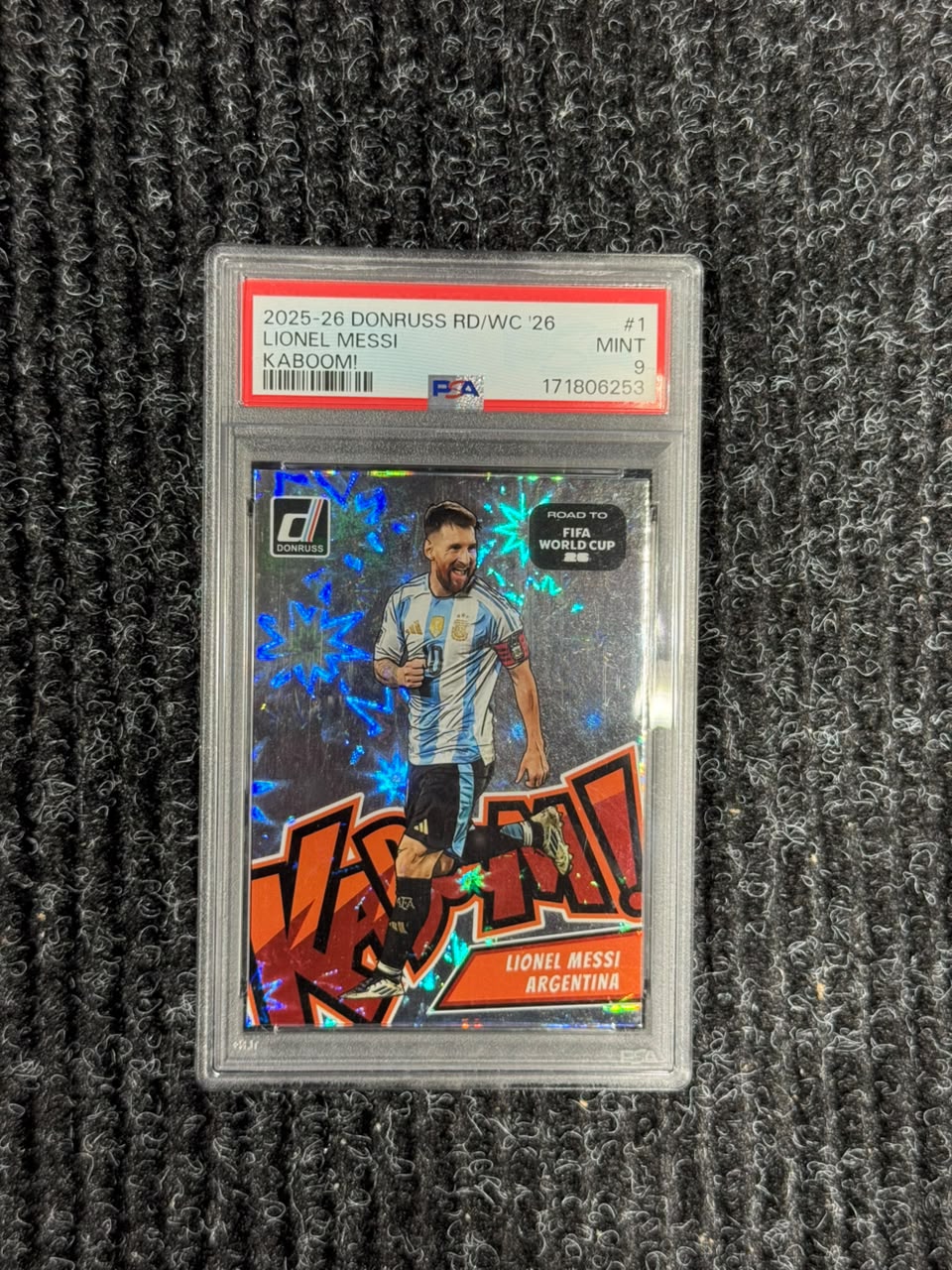 Lionel Messi 2025-26 Panini Donruss Road to FIFA World Cup KABOOM!