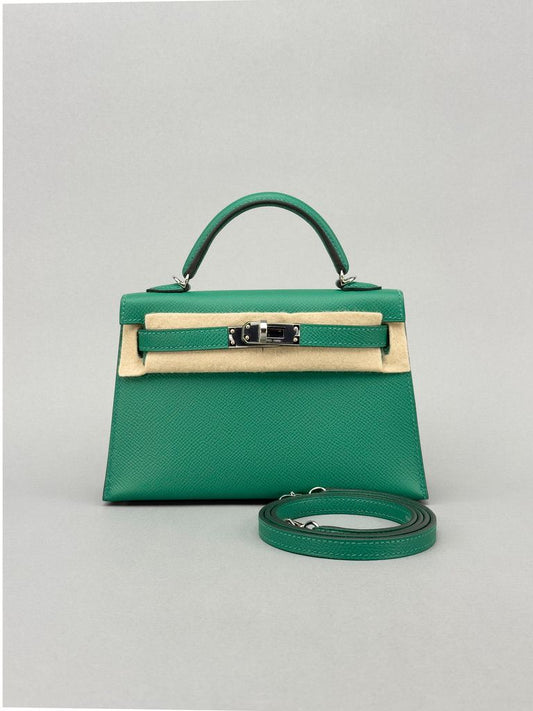 Hermes Mini Kelly 20 Epsom Vert Moyen Palladium Hardware