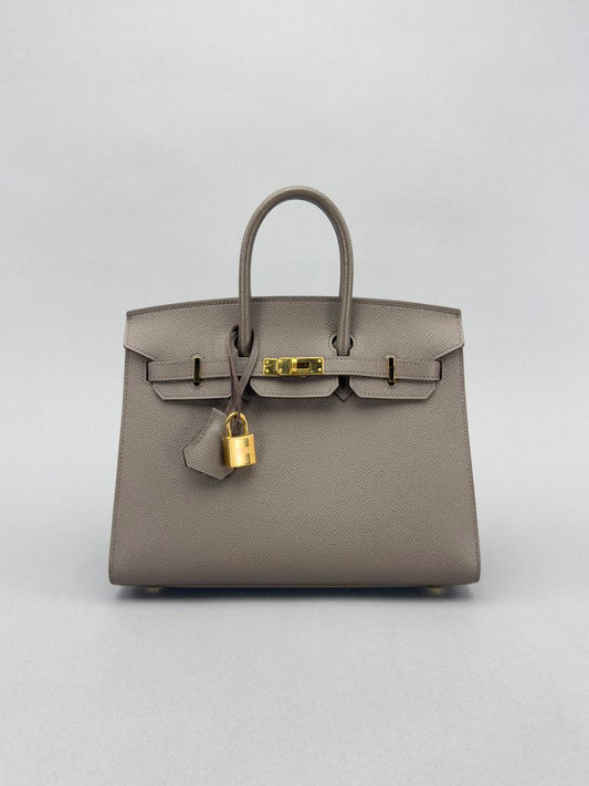 Hermes Birkin 25 Epson Etain Gold Hardware