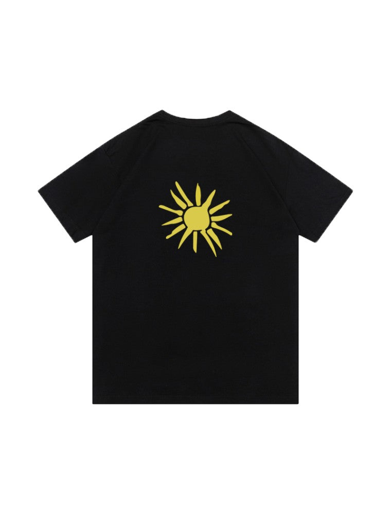 GIVENCHY SUN PRINTED BLACK T-SHIRT