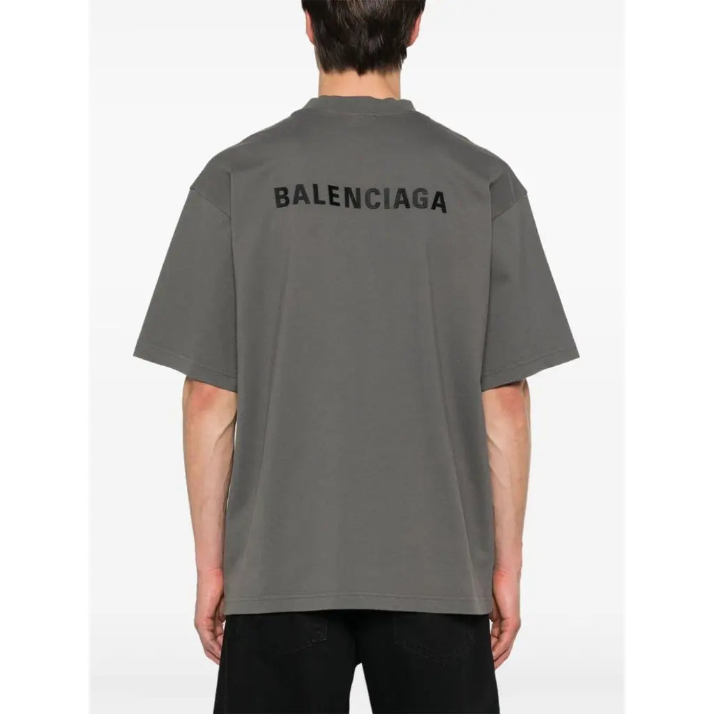 Balenciaga Tee Grey Logo Back