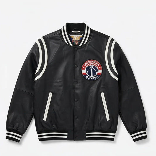 WASHINGTON WIZARDS VEGAN LEATHER JACKET Black / White