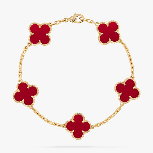 Bracelet Tipo Van Cleef & Arpels Vintage Alhambra Red