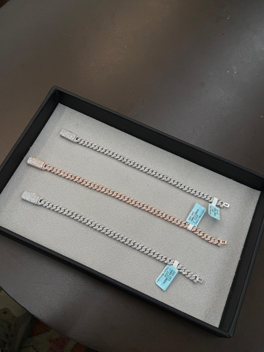 Pulsera Delgada Plata Moisanita