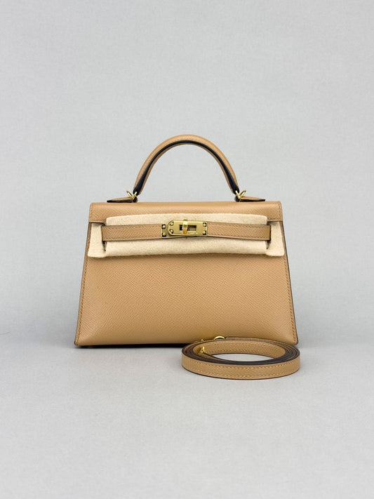 Hermes Mini Kelly 20 Epsom Chai Gold Hardware