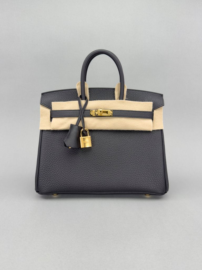 Hermes Birkin 25 Togo Black Gold Hardware