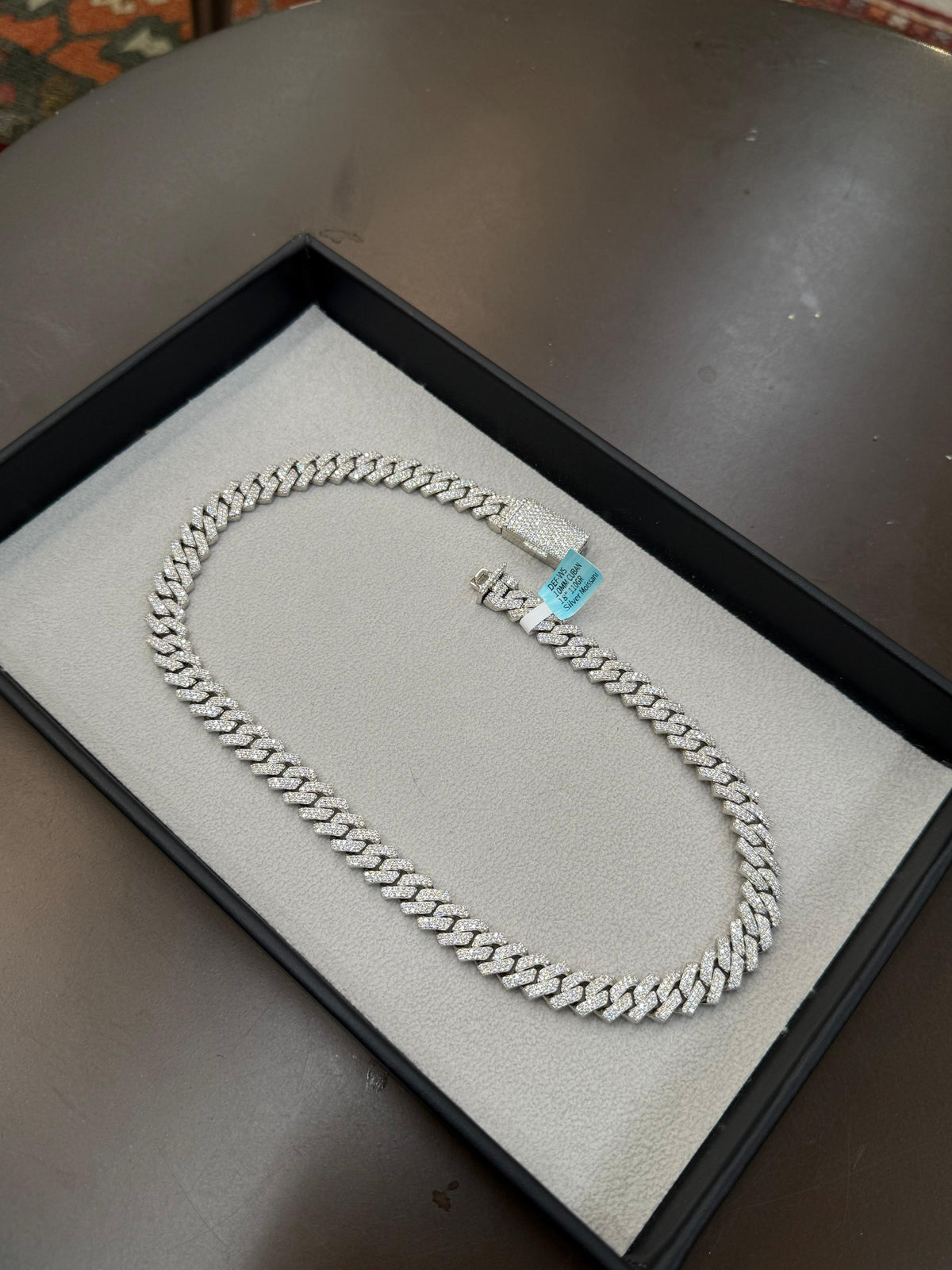 Collar Mediano Delgado Plata Moisanita
