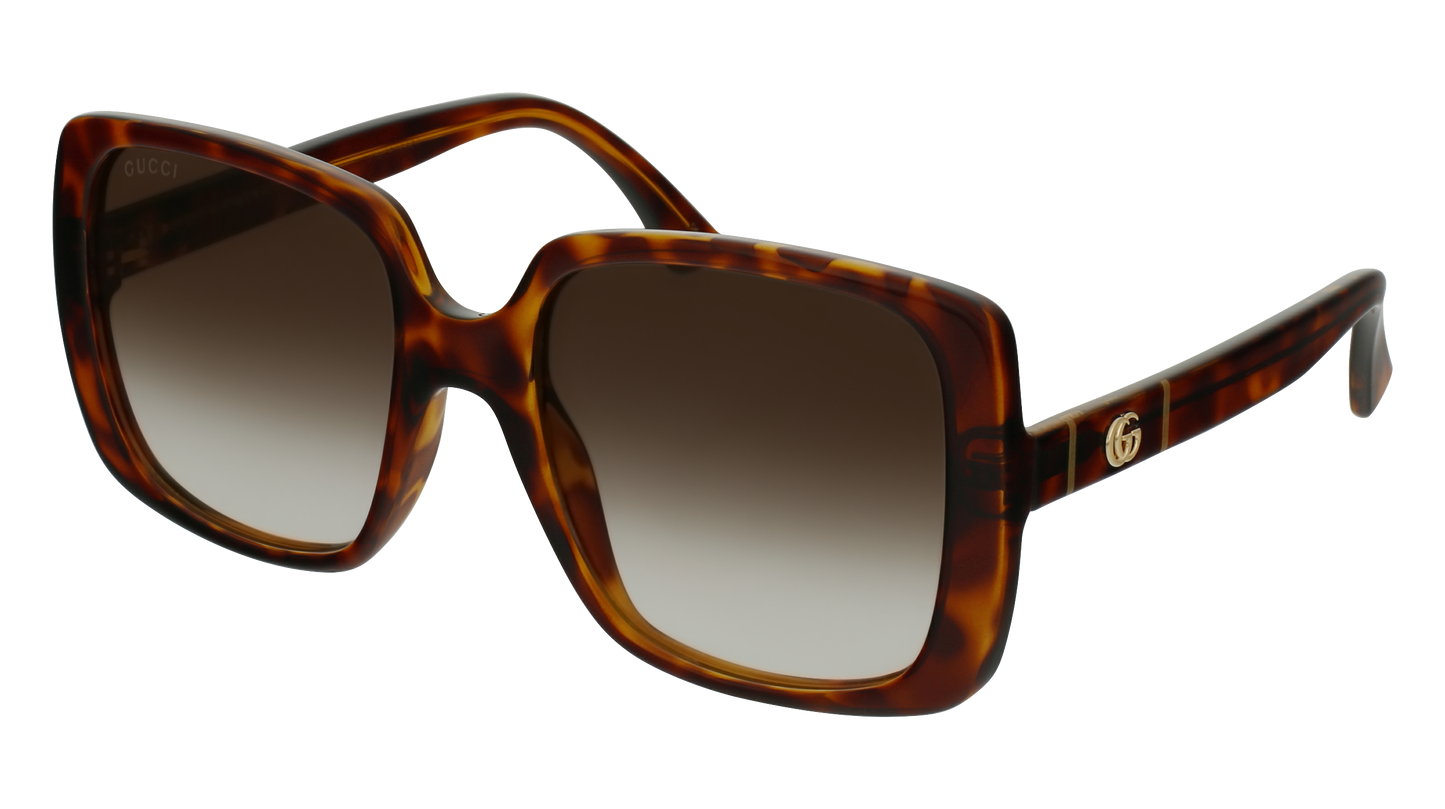 Gucci Havana Oversize Square Frame Brown