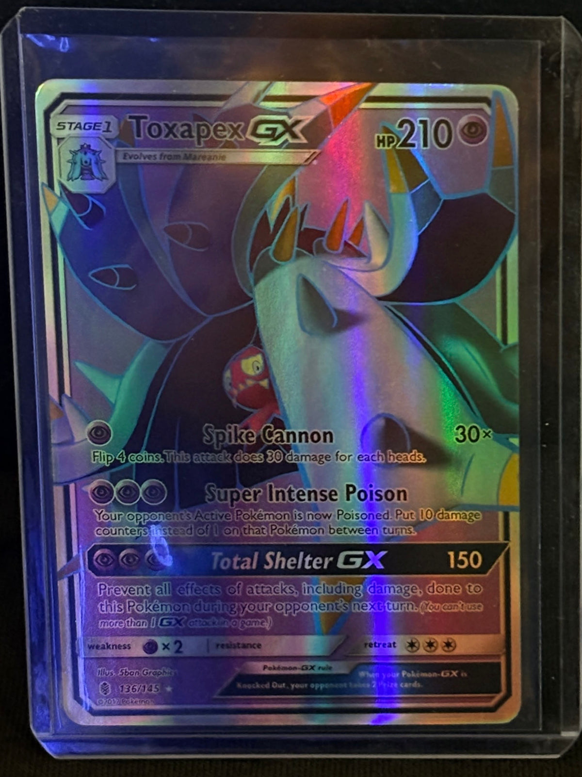 CARTA POKEMON Toxapex GX 136/145 – Full Art