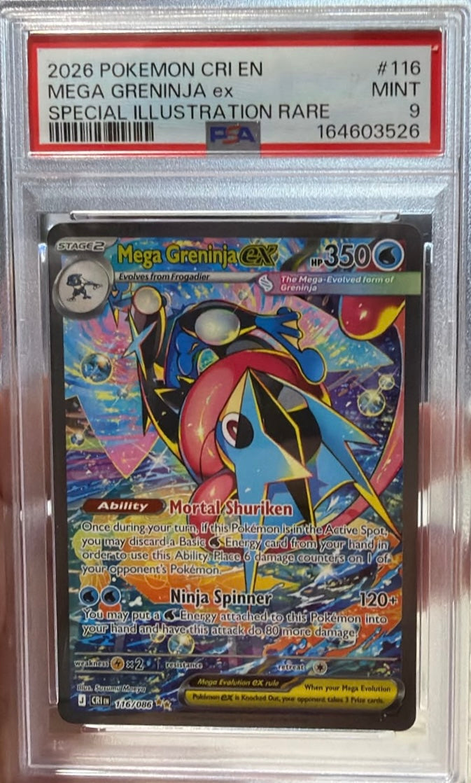 CARTA POKEMON MEGA GRENINJA ex Special Illustration Rare #116 MINT 9