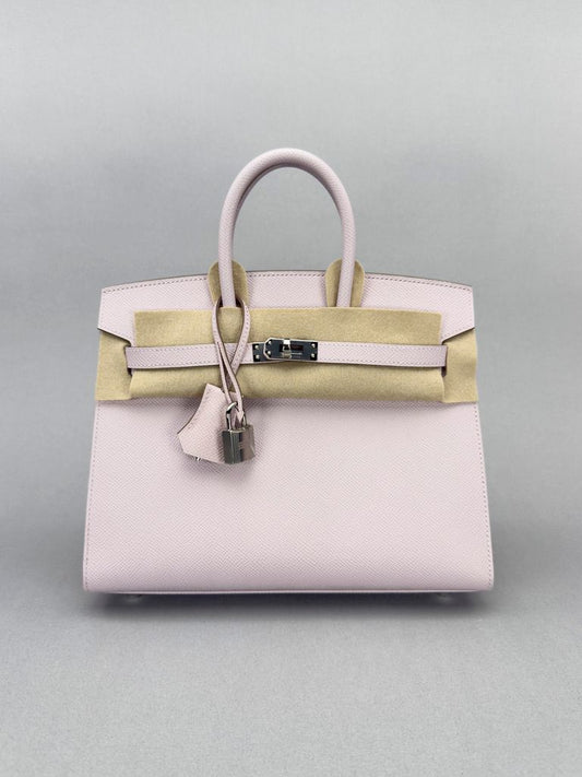 Hermes Birkin 25 Epsom Mauve Pale Palladium Hardware