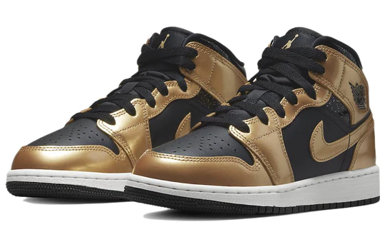 Air Jordan 1 Mid SE Metallic Gold Black GS DROP SHOP