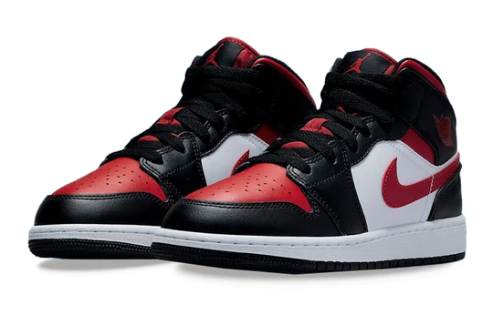 Air Jordan 1 Mid Black Fire Red (PS)