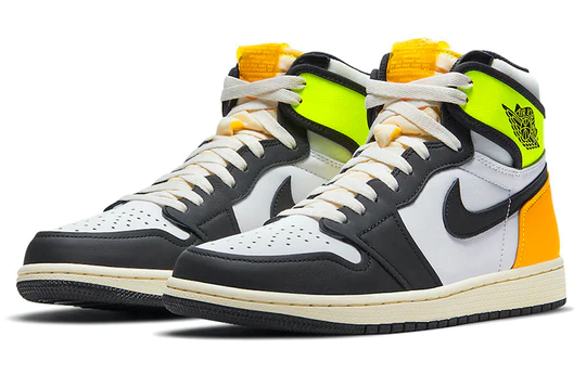 Air Jordan 1 Retro High White Black Volt University Gold (GS)