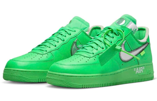 Green and white high top air force ones best sale