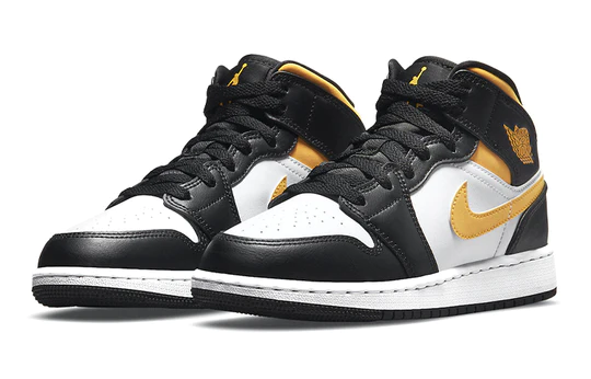 Air Jordan 1 Mid White Pollen Black (GS)