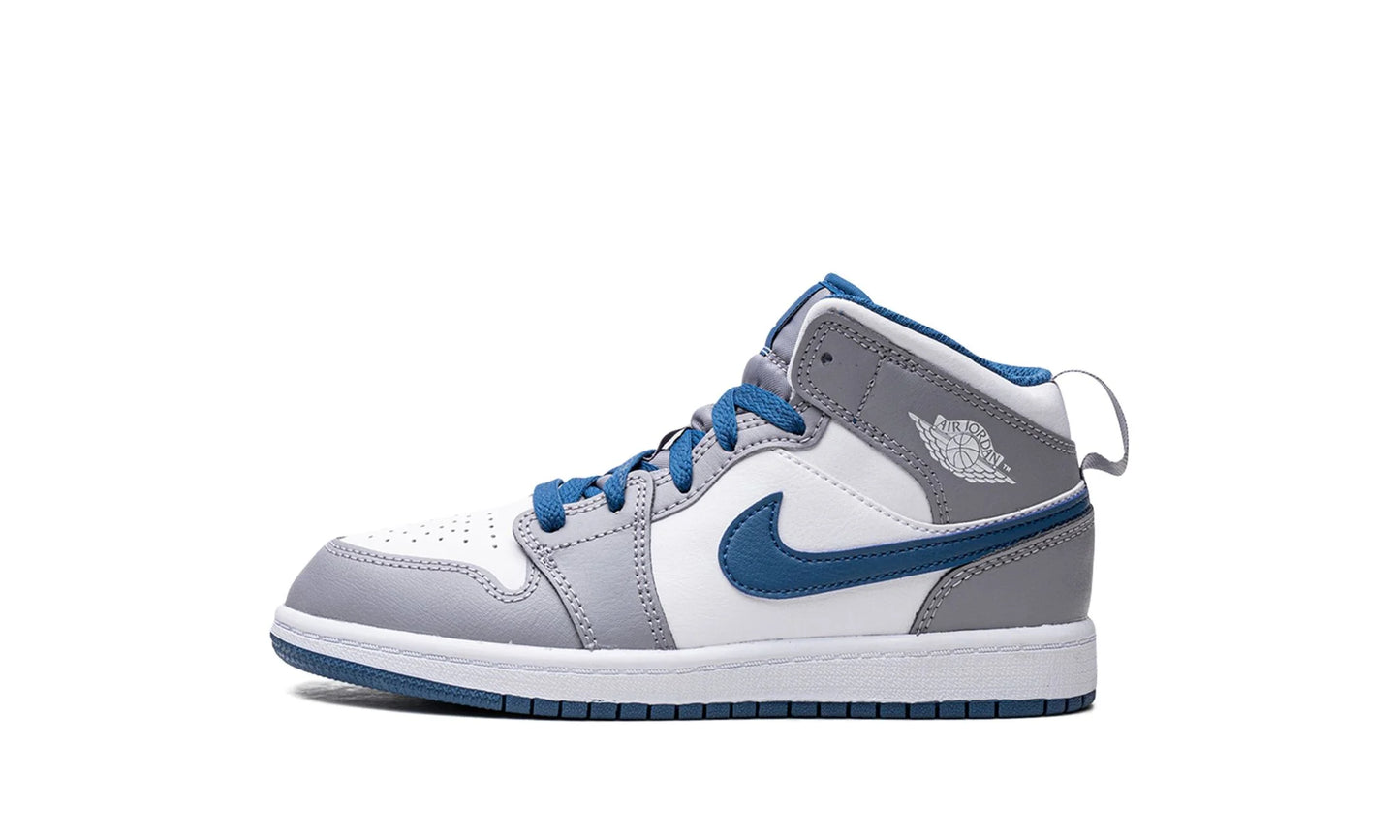 Air Jordan 1 Mid True Blue Cement (PS)