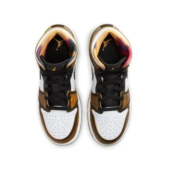 Air Jordan 1 Mid SE Orange Wear Away (GS)