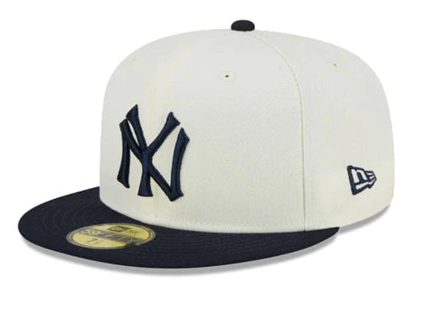 New York Yankees New Era Off White Retro Side Patch 59FIFTY Fitted Hat