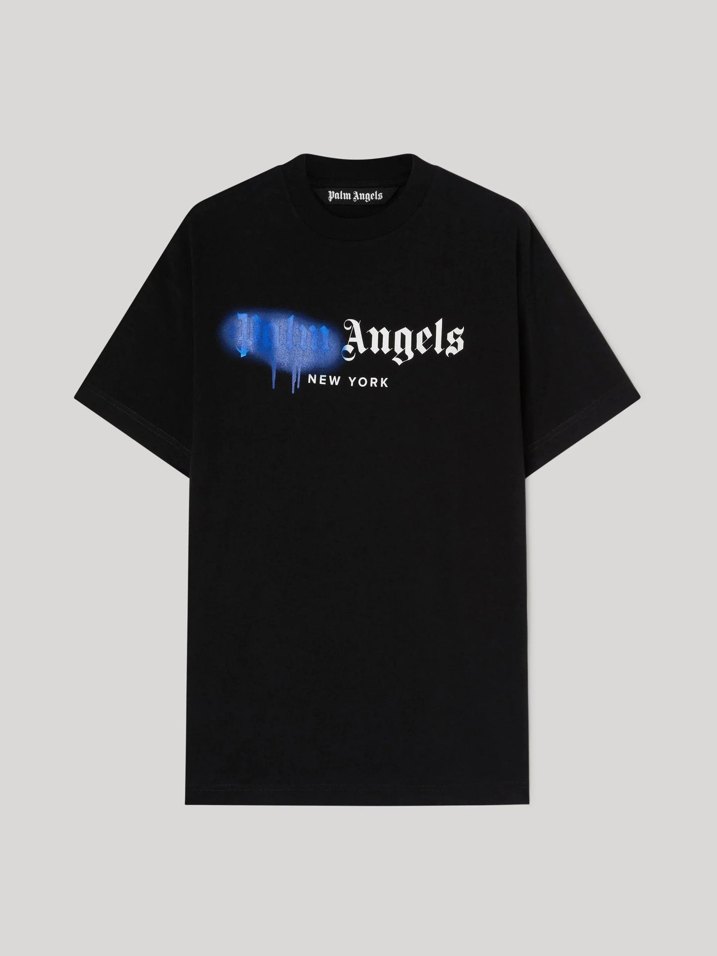 PALM ANGELS BLACK BLUE "NEW YORK" T-SHIRT