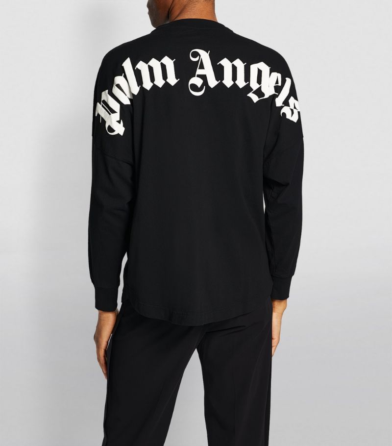 Palm Angels Long Sleeve Black Tee