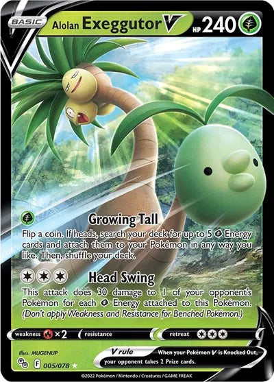 Carta Pokémon Alolan Exeggutor V 005/078 Pokemon Go