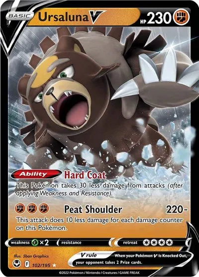 Carta Pokémon Ursaluna V 102/195 Silver Tempest