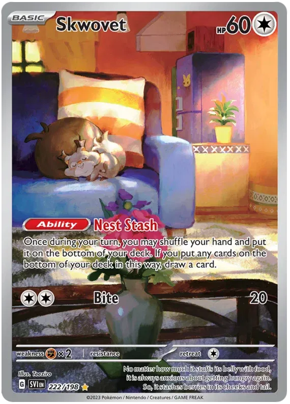 Carta Pokémon Skwovet 222/198 Scarlet & Violet Base Set