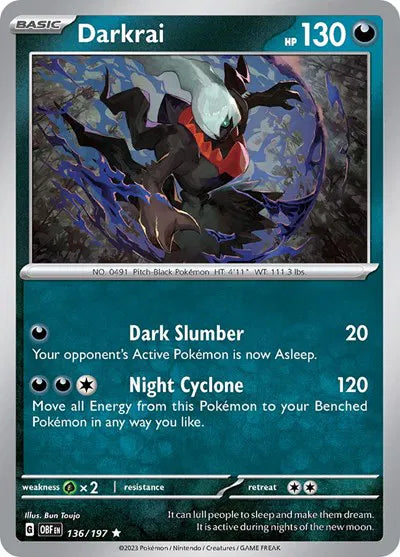 Carta Pokémon Darkrai 136/197 Obsidian Flames