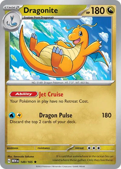 Carta Pokémon Dragonite 149/165 SV: 151